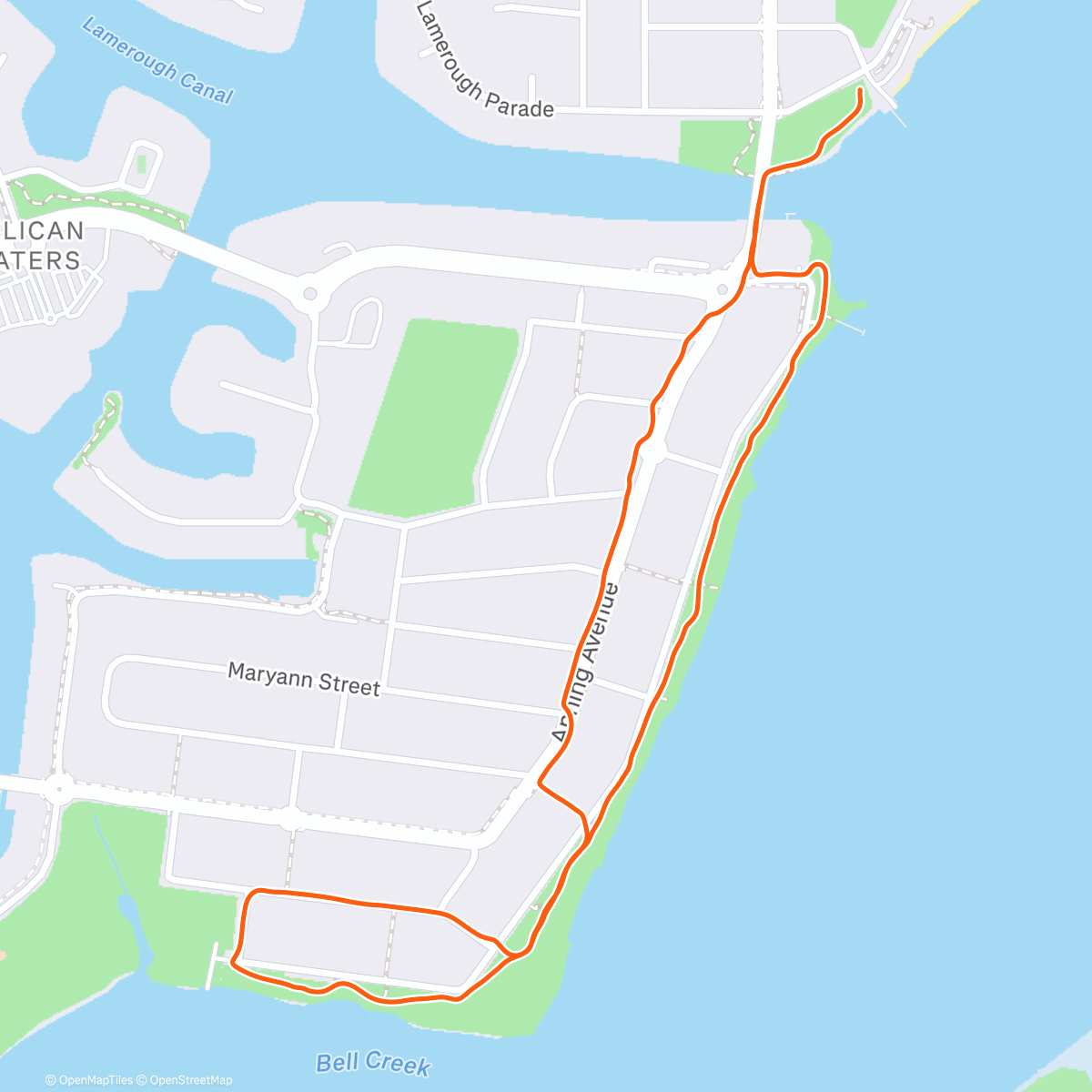 Map of the activity, Afternoon Run