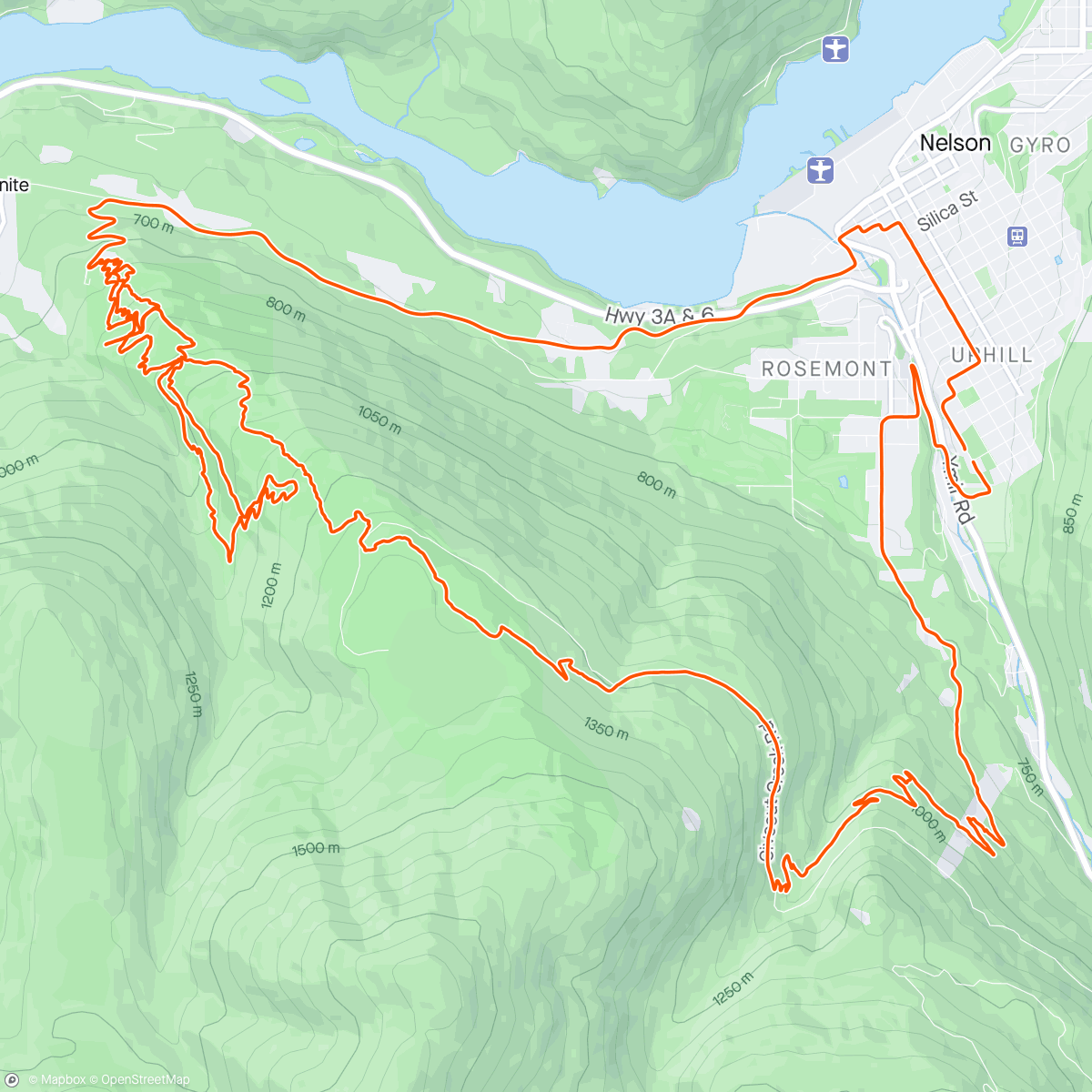 Map of the activity, bcp de hike et un peu de bike