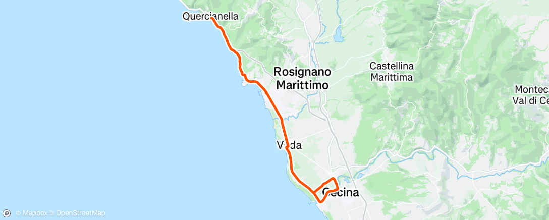 Map of the activity, Pedalata mattutina