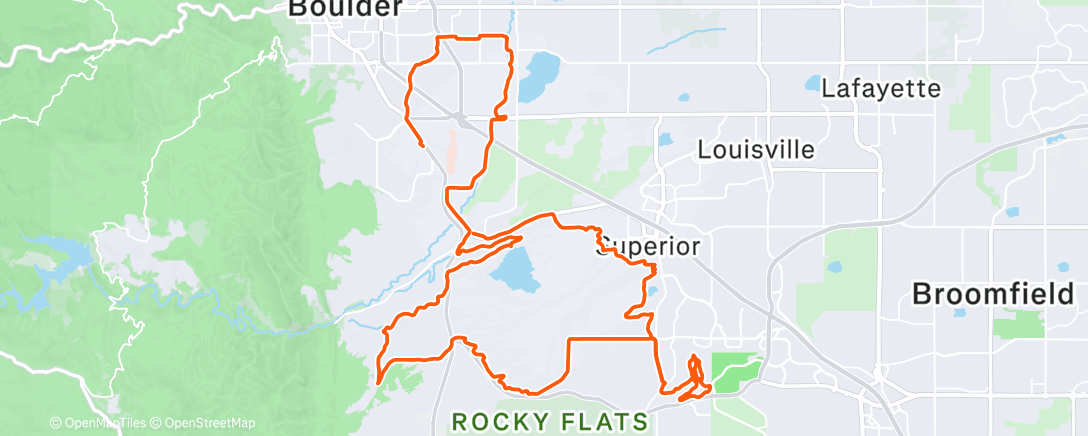 Map of the activity, Lunch Mountain Bike Ride