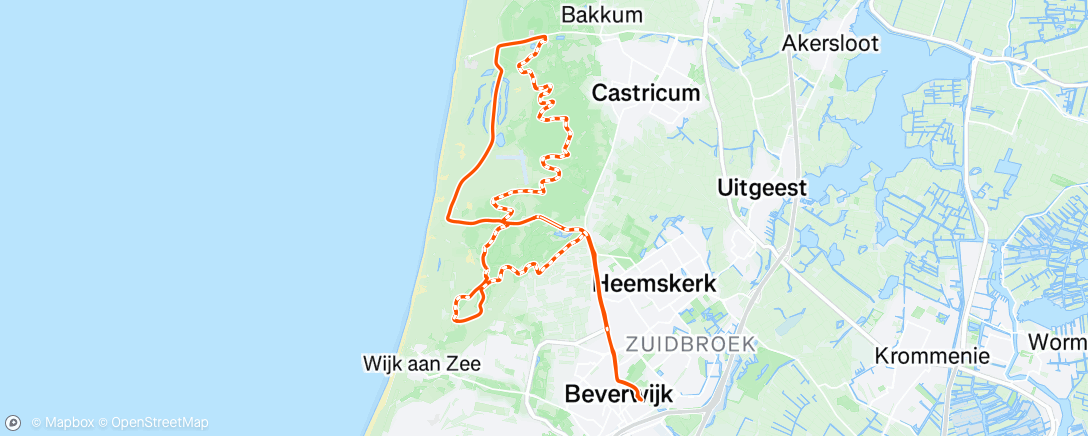 Map of the activity, Mountainbiken met Sanja