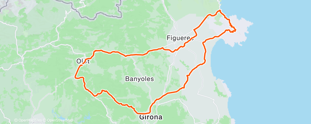 Map of the activity, 5h50 amb grupeta