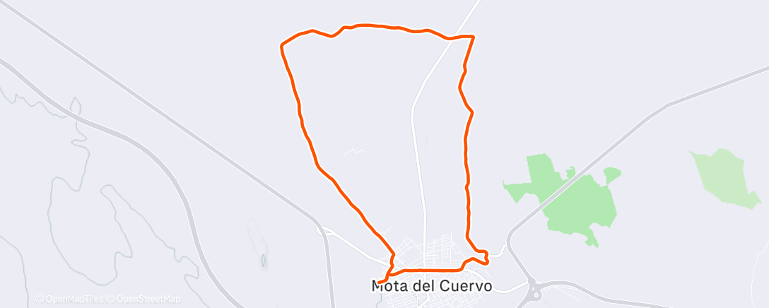 Map of the activity, Bicicleta por la tarde con los fieras
