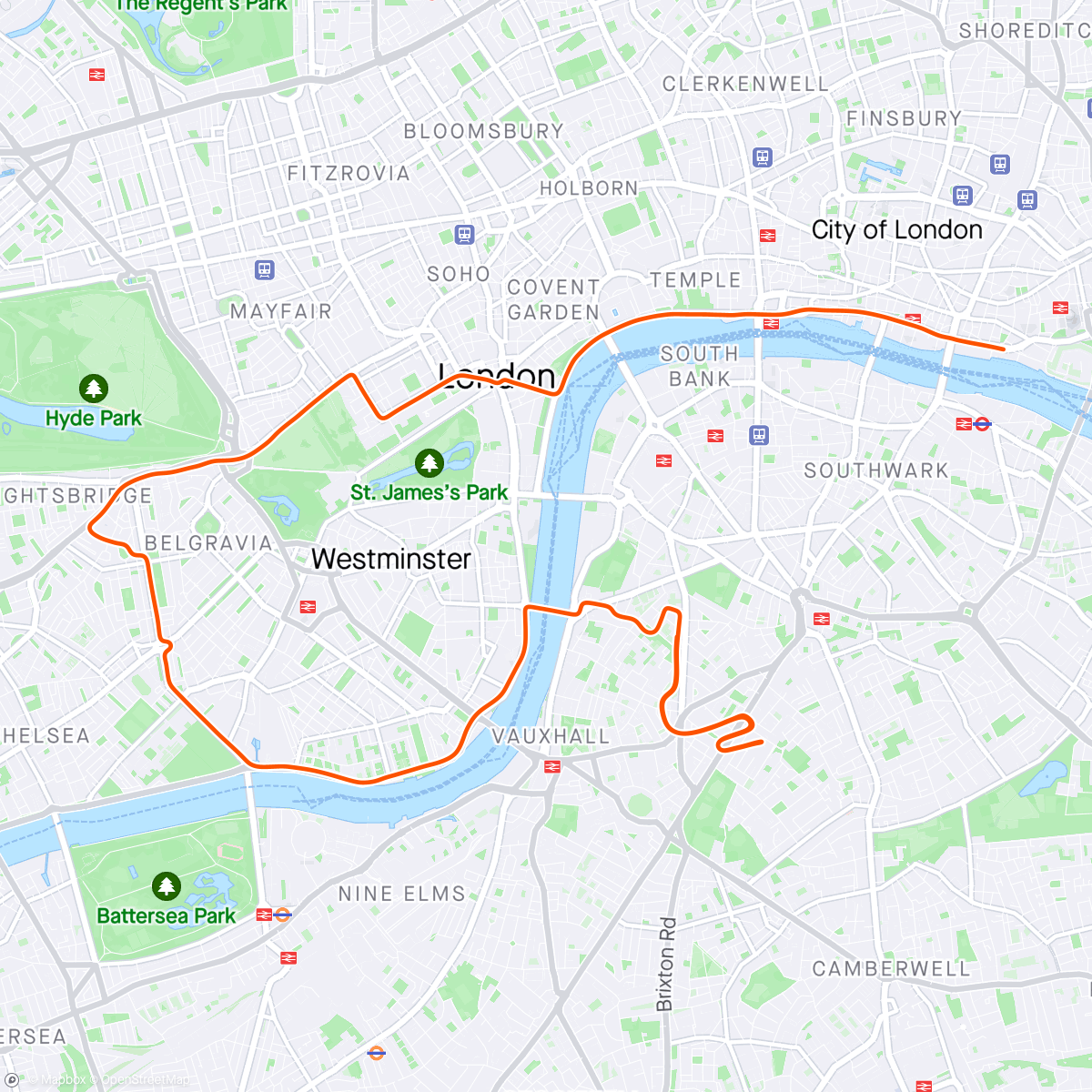 Map of the activity, Zwift - 4x4 in London