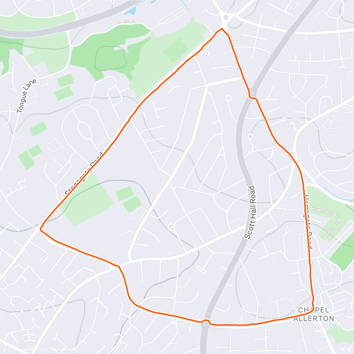Map of the activity, Christmas Eve run