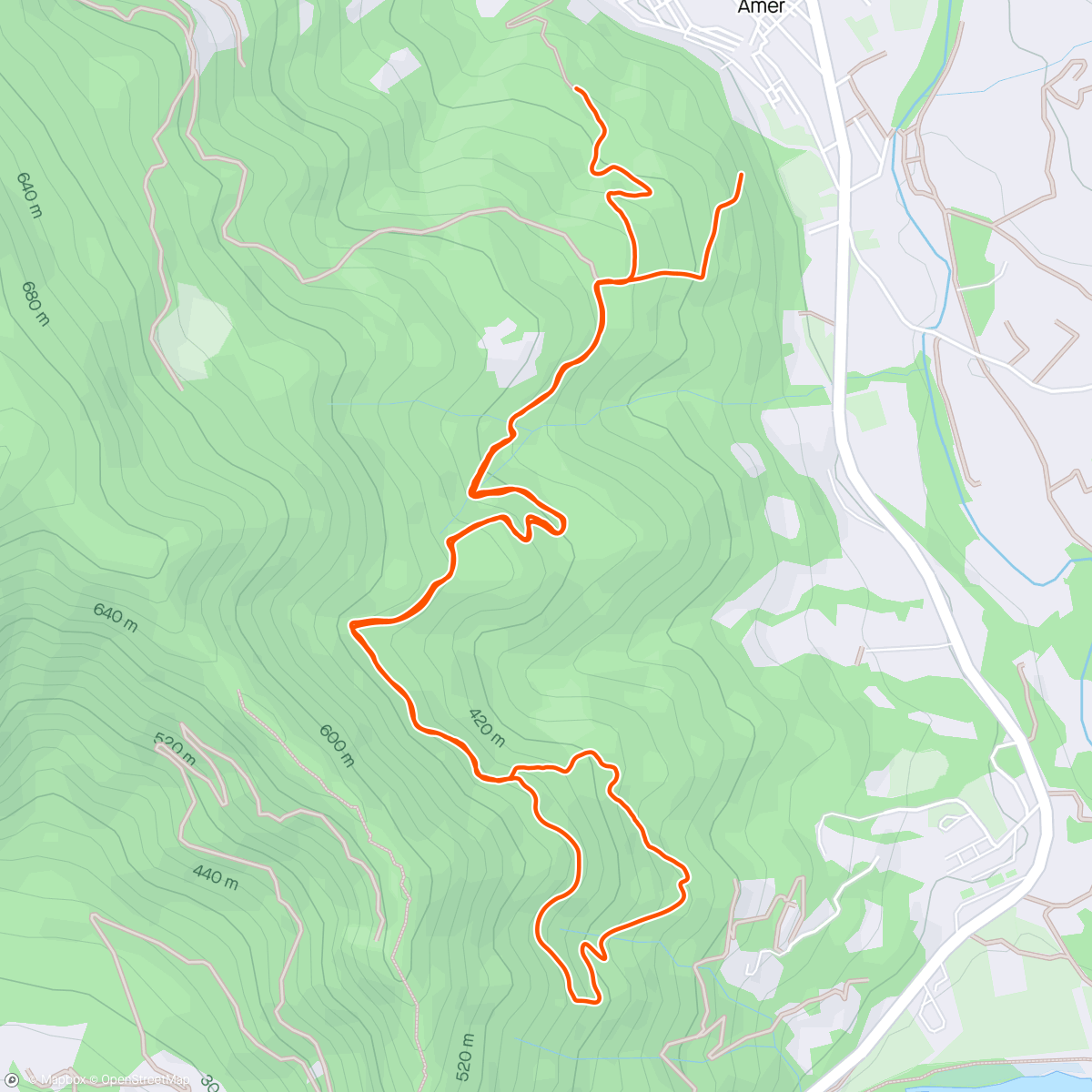 Map of the activity, Bicicleta de montaña matutina em en Llonguetii!