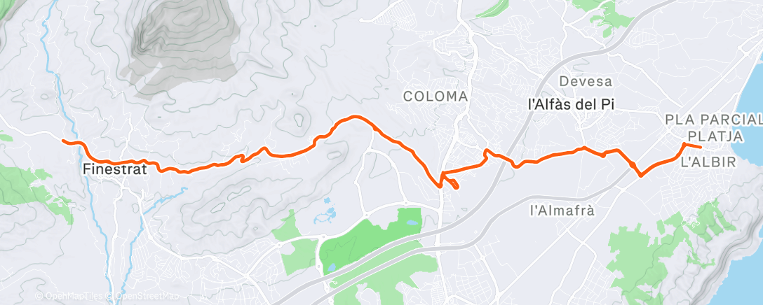 Map of the activity, Sortie vélo dans l'après-midi