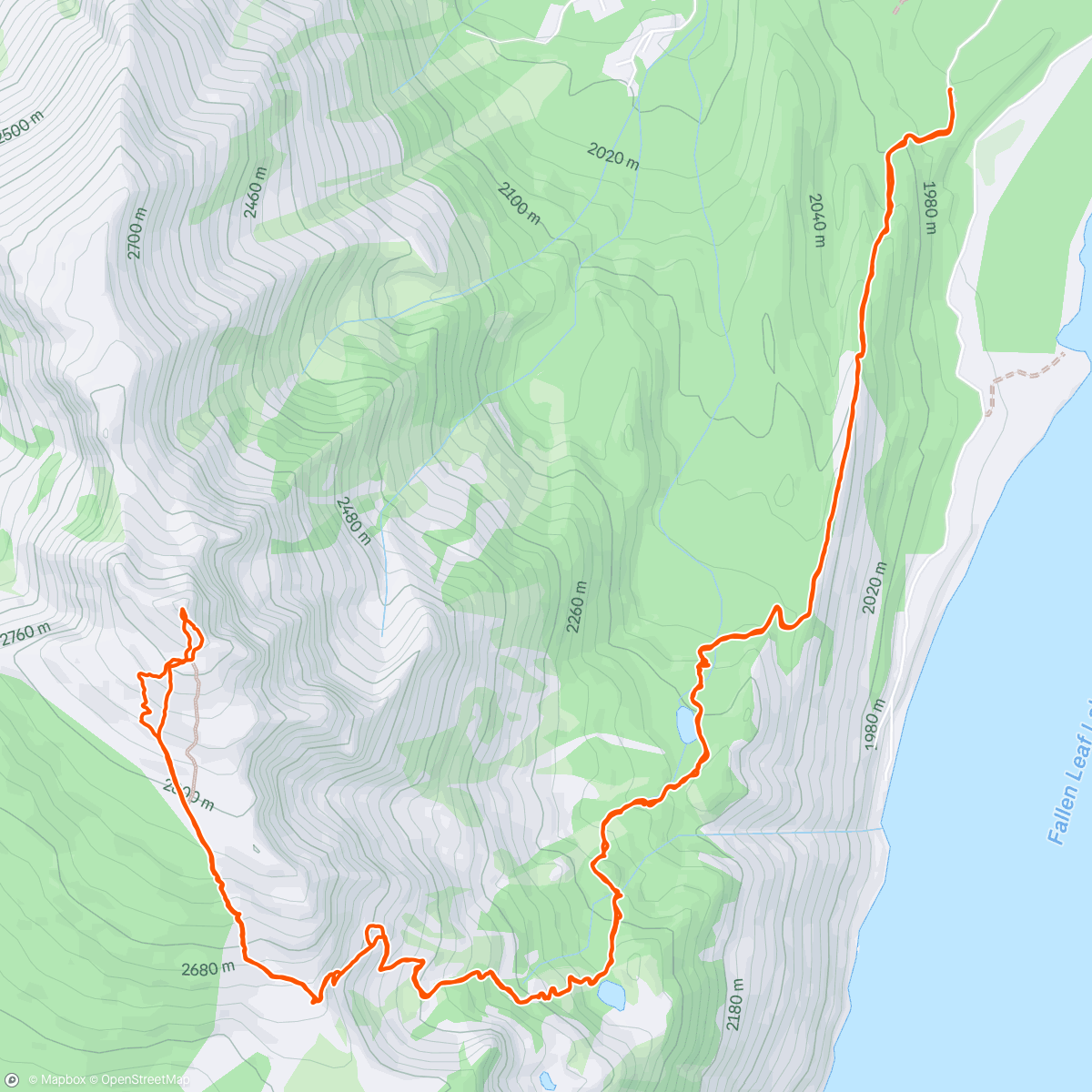 Map of the activity, Mt. Tallac | Lake Tahoe
