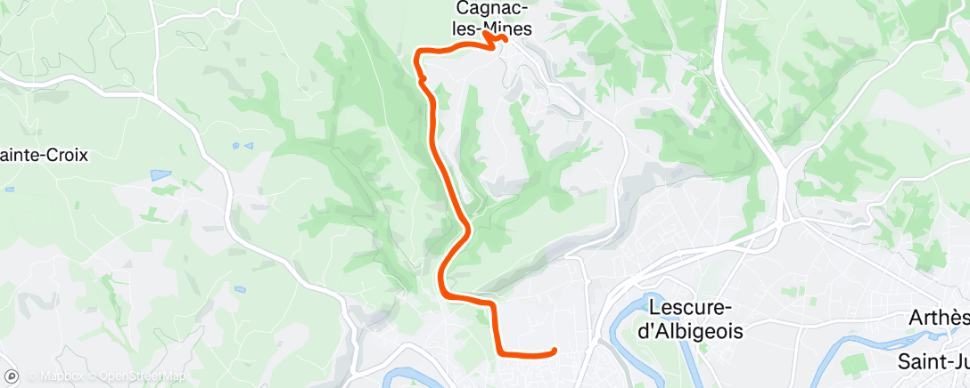 Map of the activity, Sortie vélo le matin