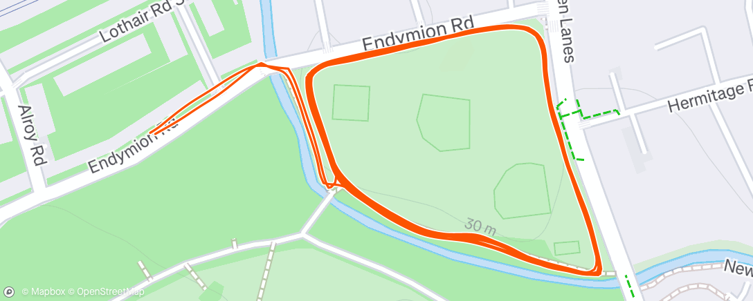 Map of the activity, Morning Run