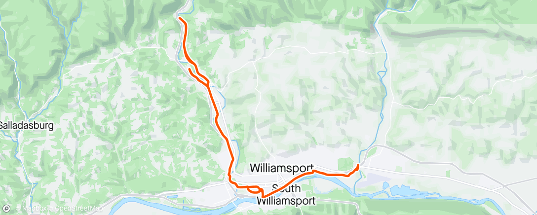 Map of the activity, Afternoon road ride.