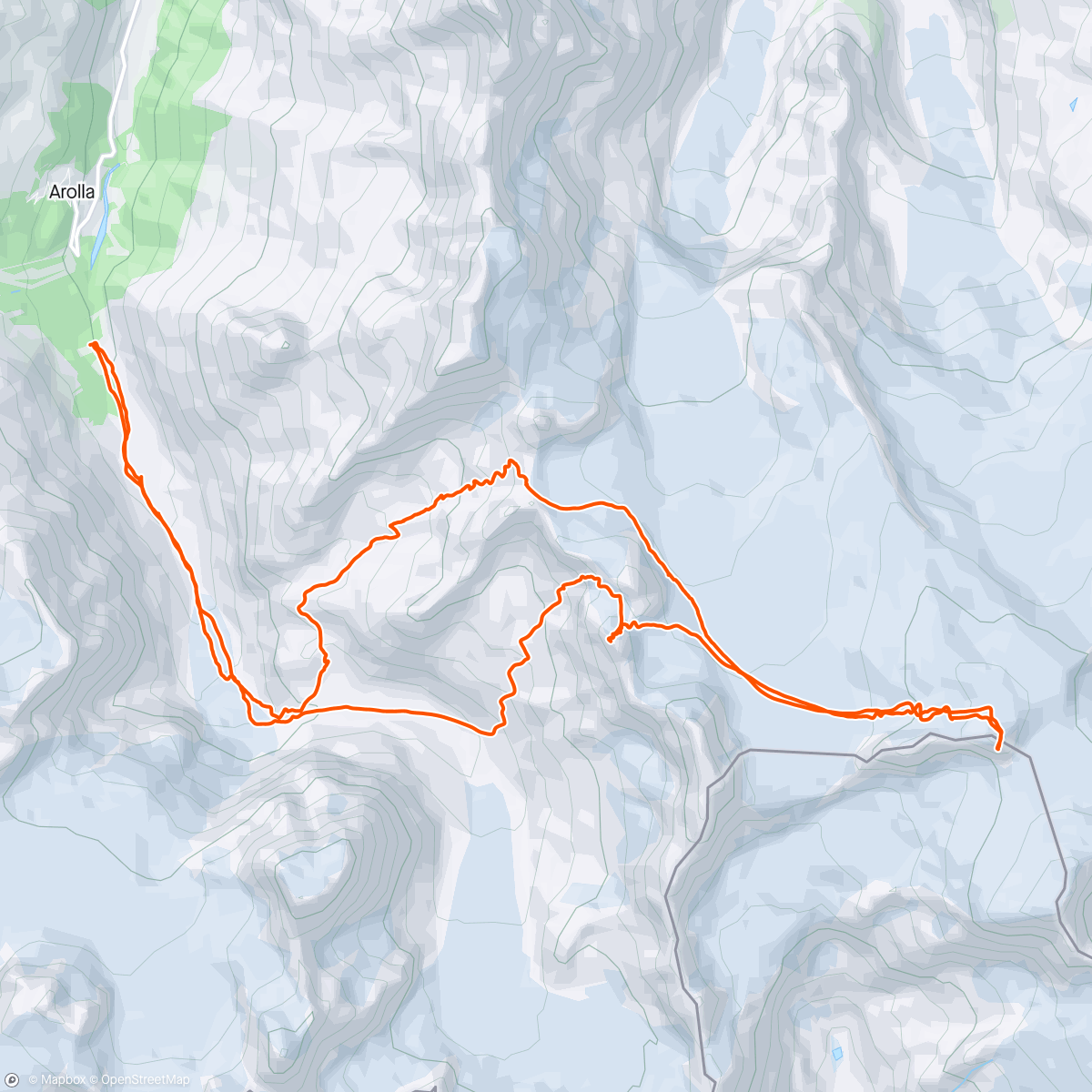 Map of the activity, Tête blanche et Dent de Bertol