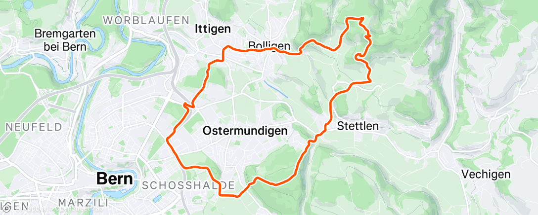 Map of the activity, Mittagslauf