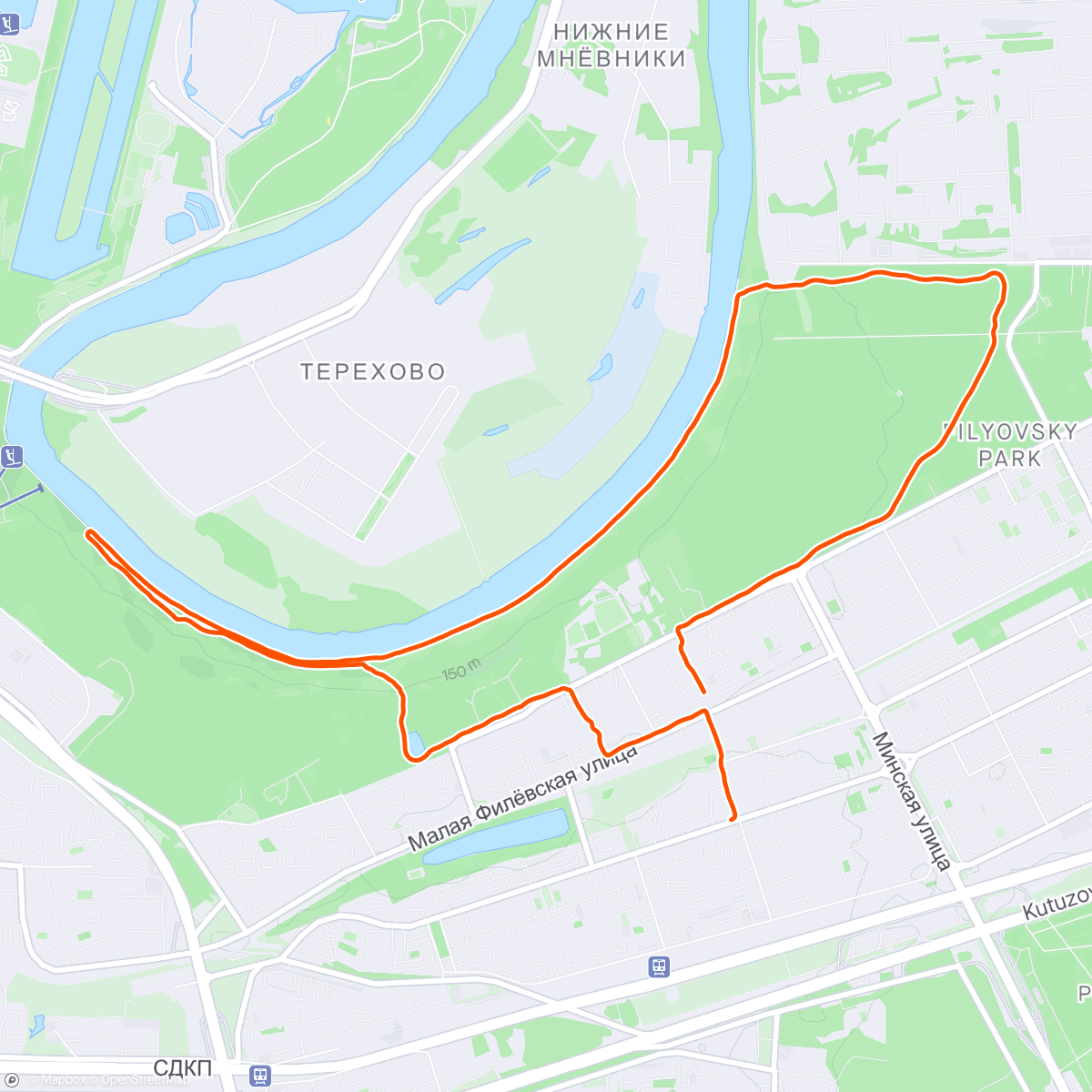 Map of the activity, Afternoon Run