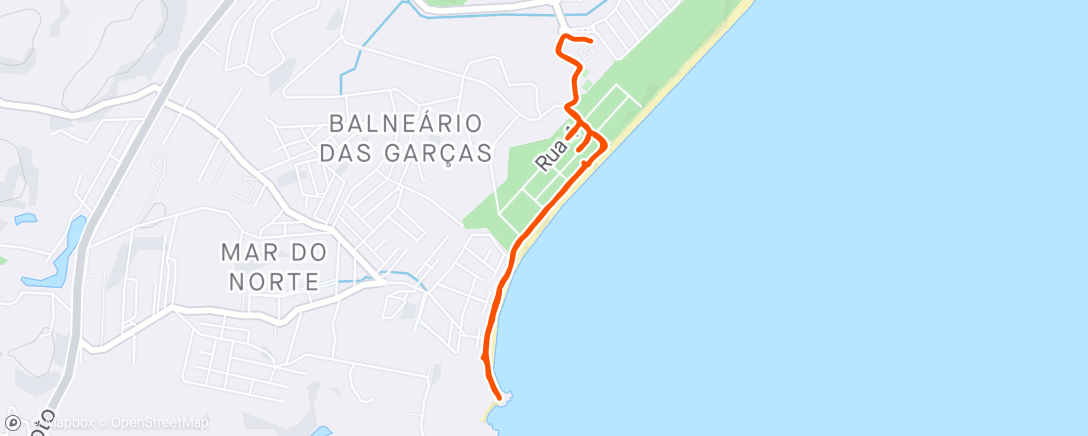 Map of the activity, Trilha matinal