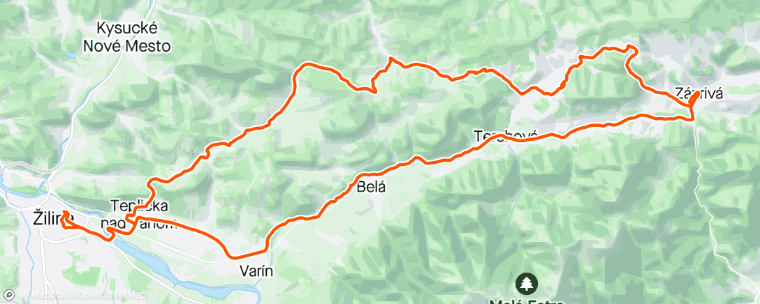 Map of the activity, do Zázrivej na návštevu