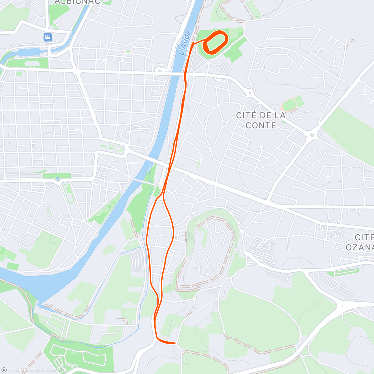 Map of the activity, 14x300m (55-57)