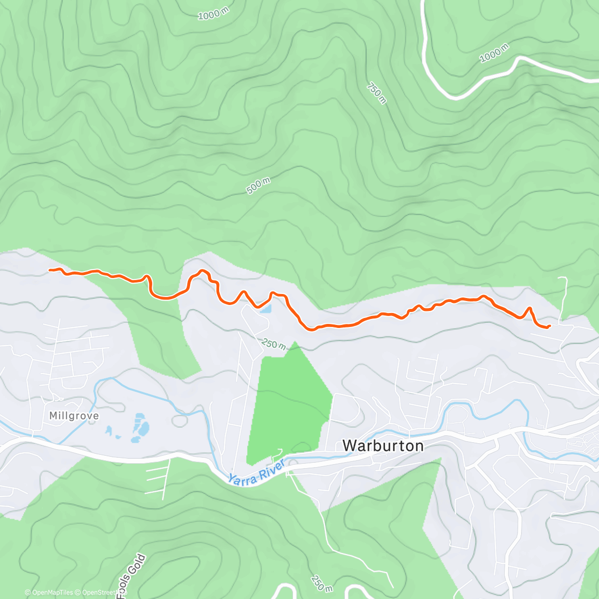 Map of the activity, Afternoon Run