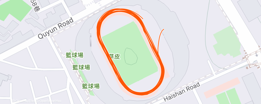 Map of the activity, 傍晚跑步