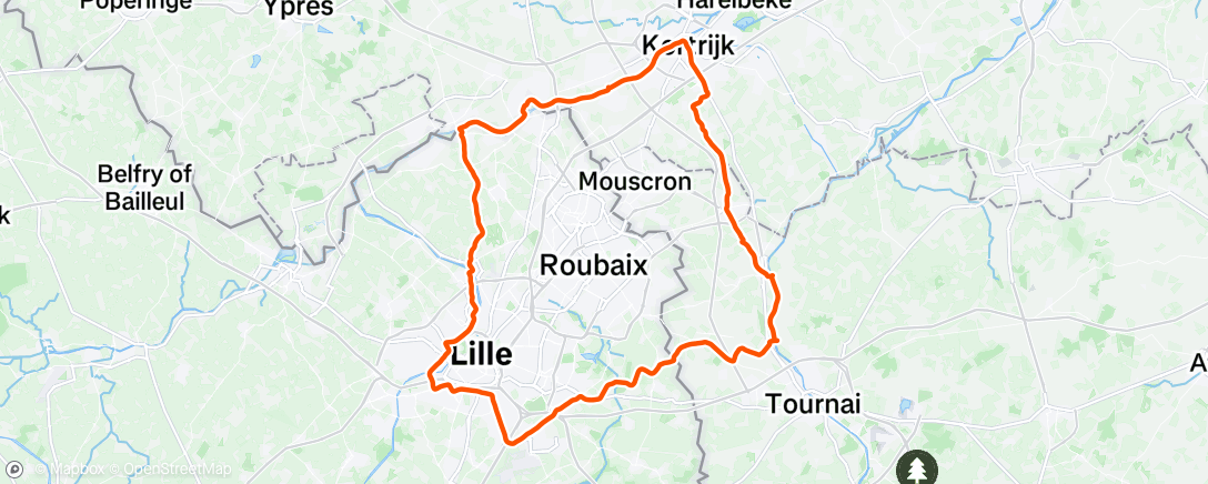 Map of the activity, Lunch Ride