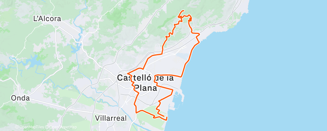 Map of the activity, Bicicleta por la mañana