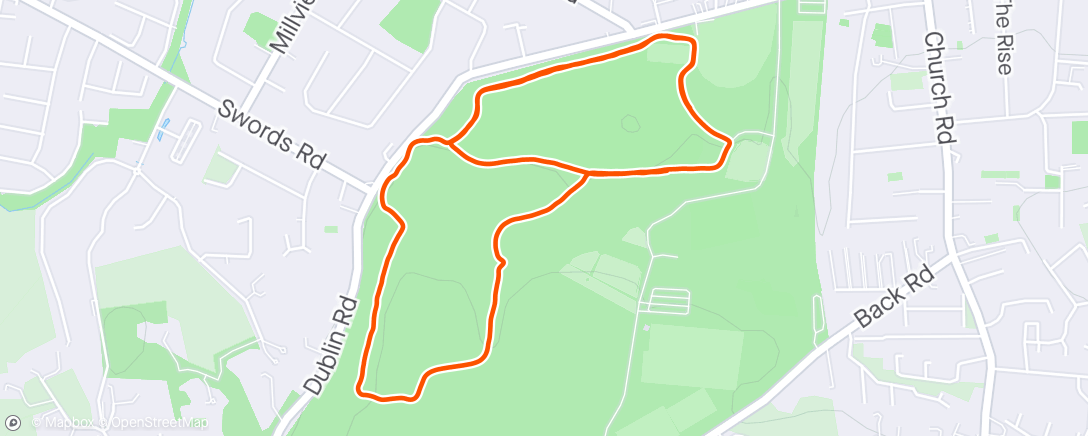 Map of the activity, Morning Run (Malahide Park Run)
