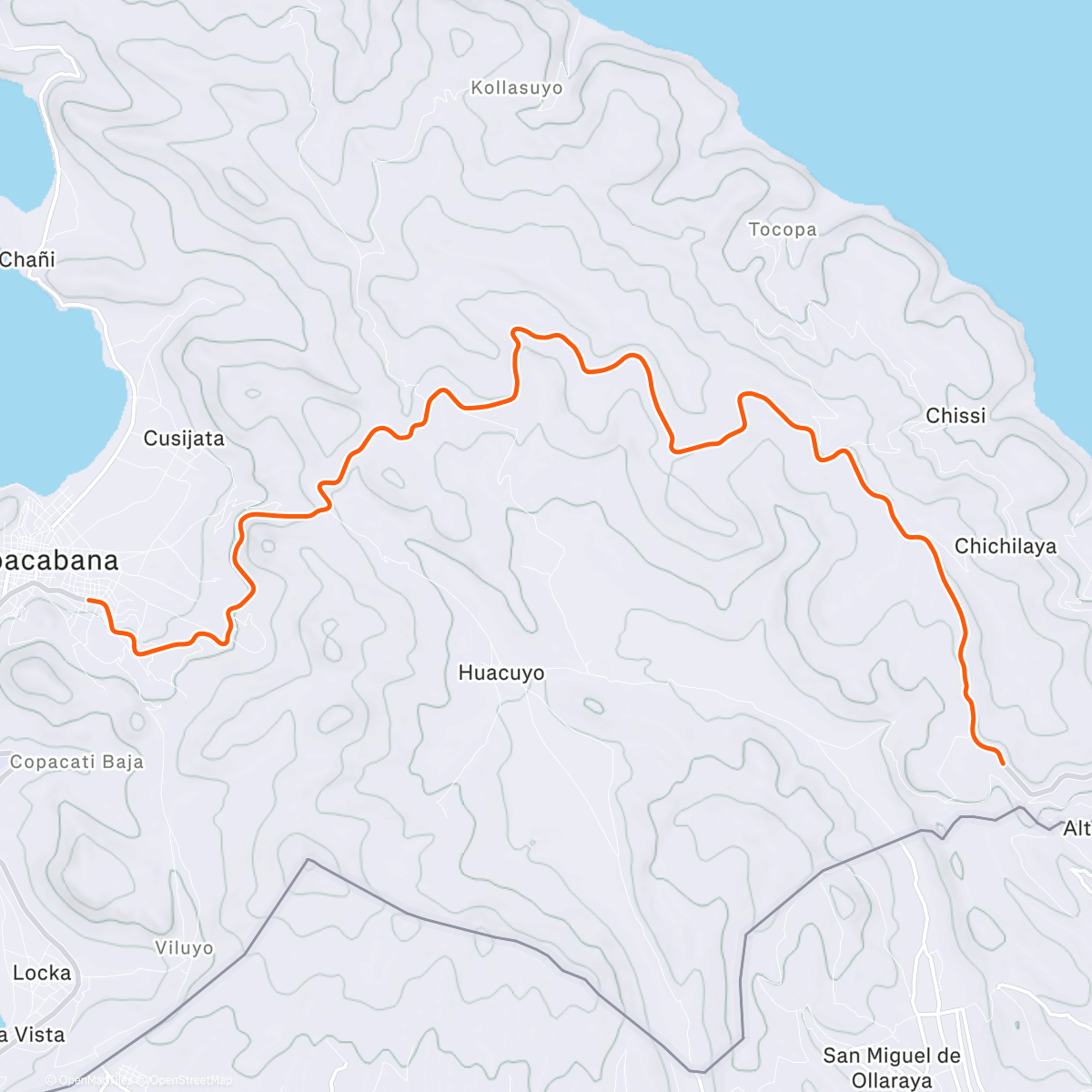 Map of the activity, ROUVY - Copacabana | Titicaca | Bolivia