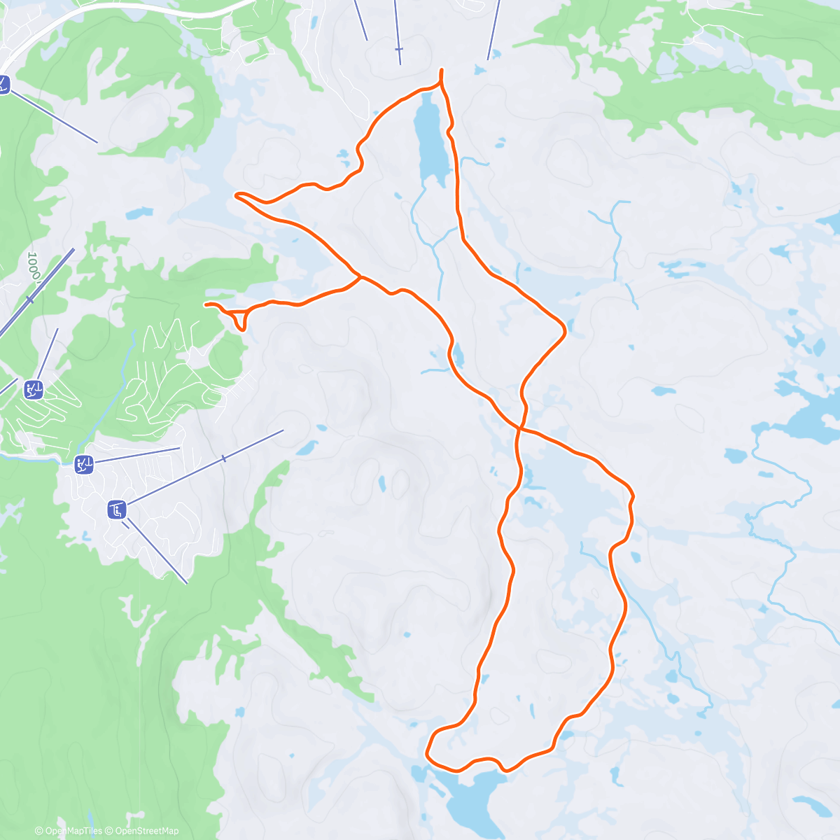 Map of the activity, Lunch Nordic Ski