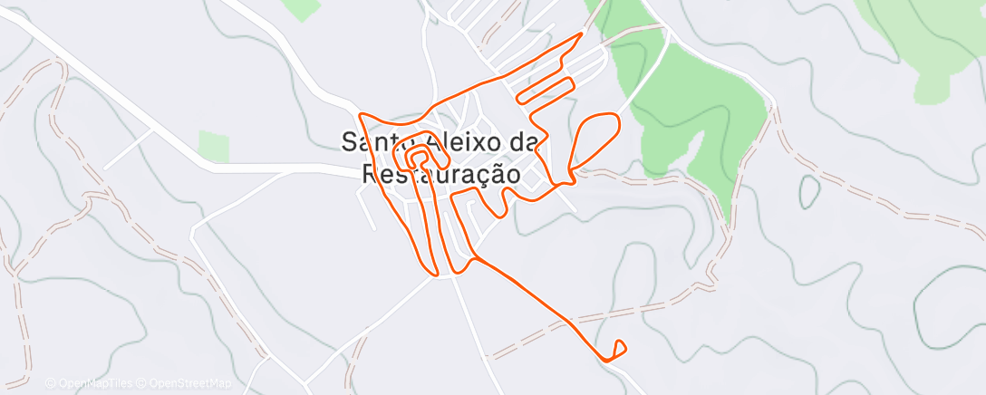 Map of the activity, Caminhada vespertina