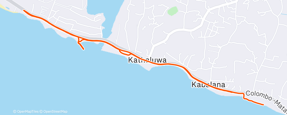 Map of the activity, Afternoon Run