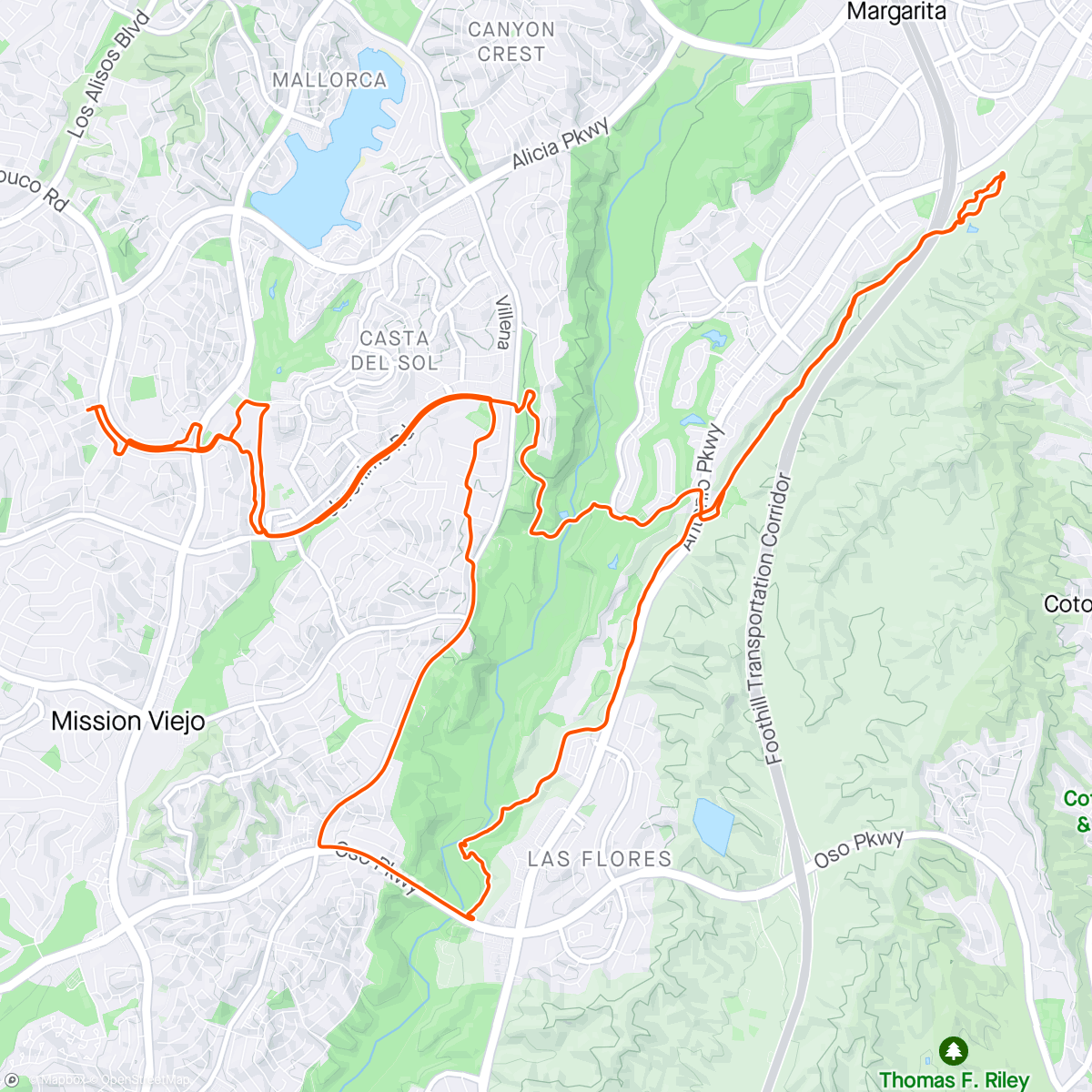 Map of the activity, Afternoon MTB Ride