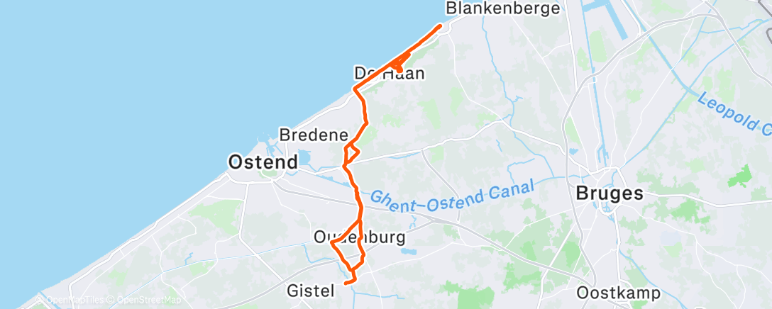 Map of the activity, Ochtendrit op mountainbike