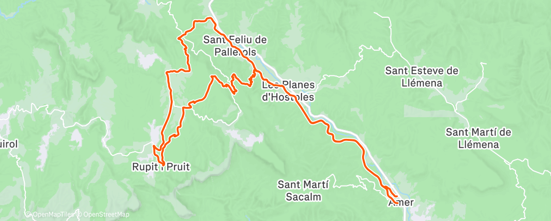 Map of the activity, Bicicleta por la mañana