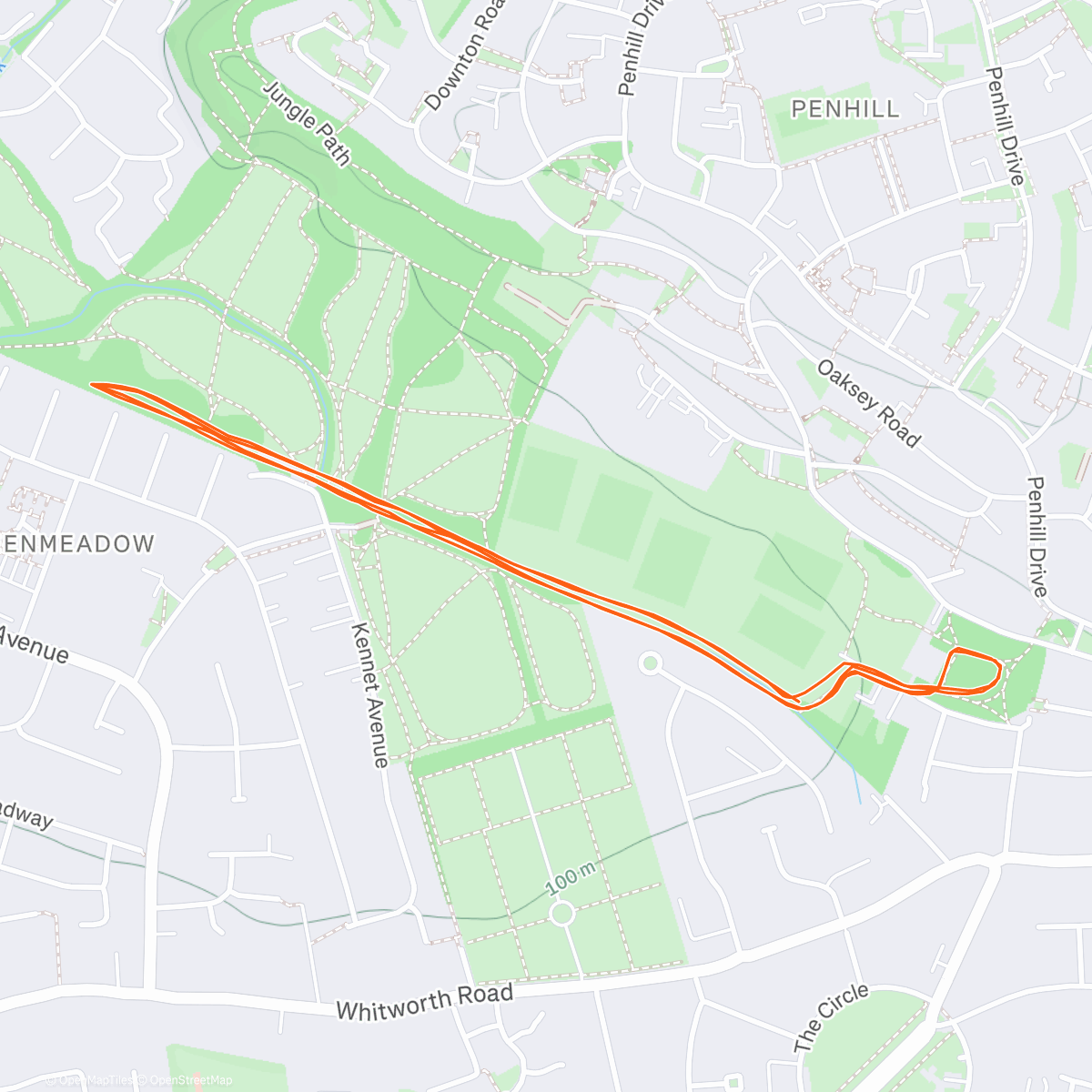 Map of the activity, Seven Fields Christmas Day parkrun