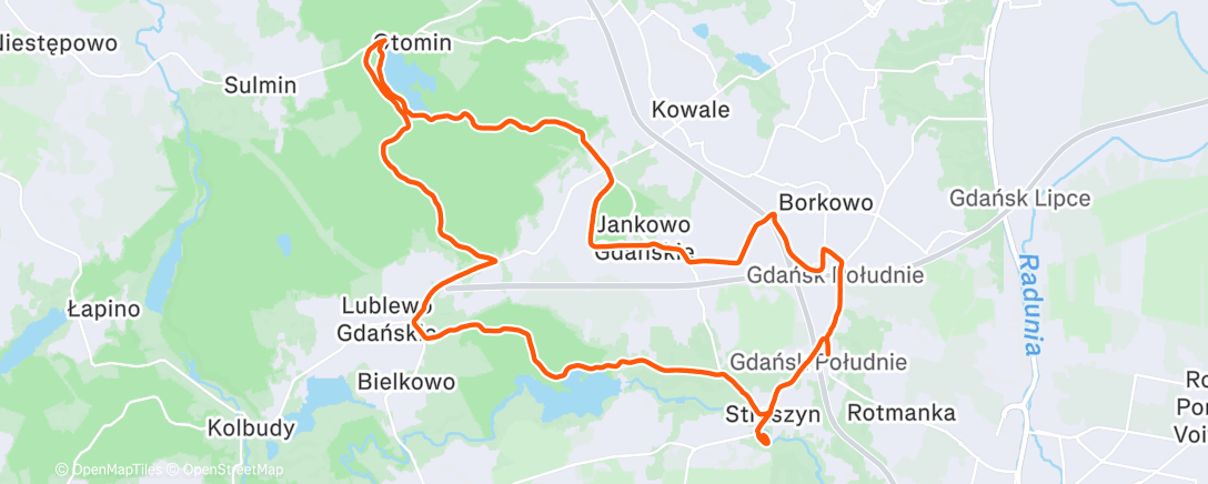 Map of the activity, Lunch Ride