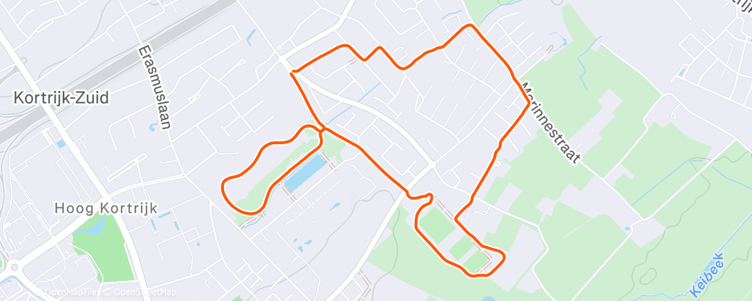 Map of the activity, Evening Run
