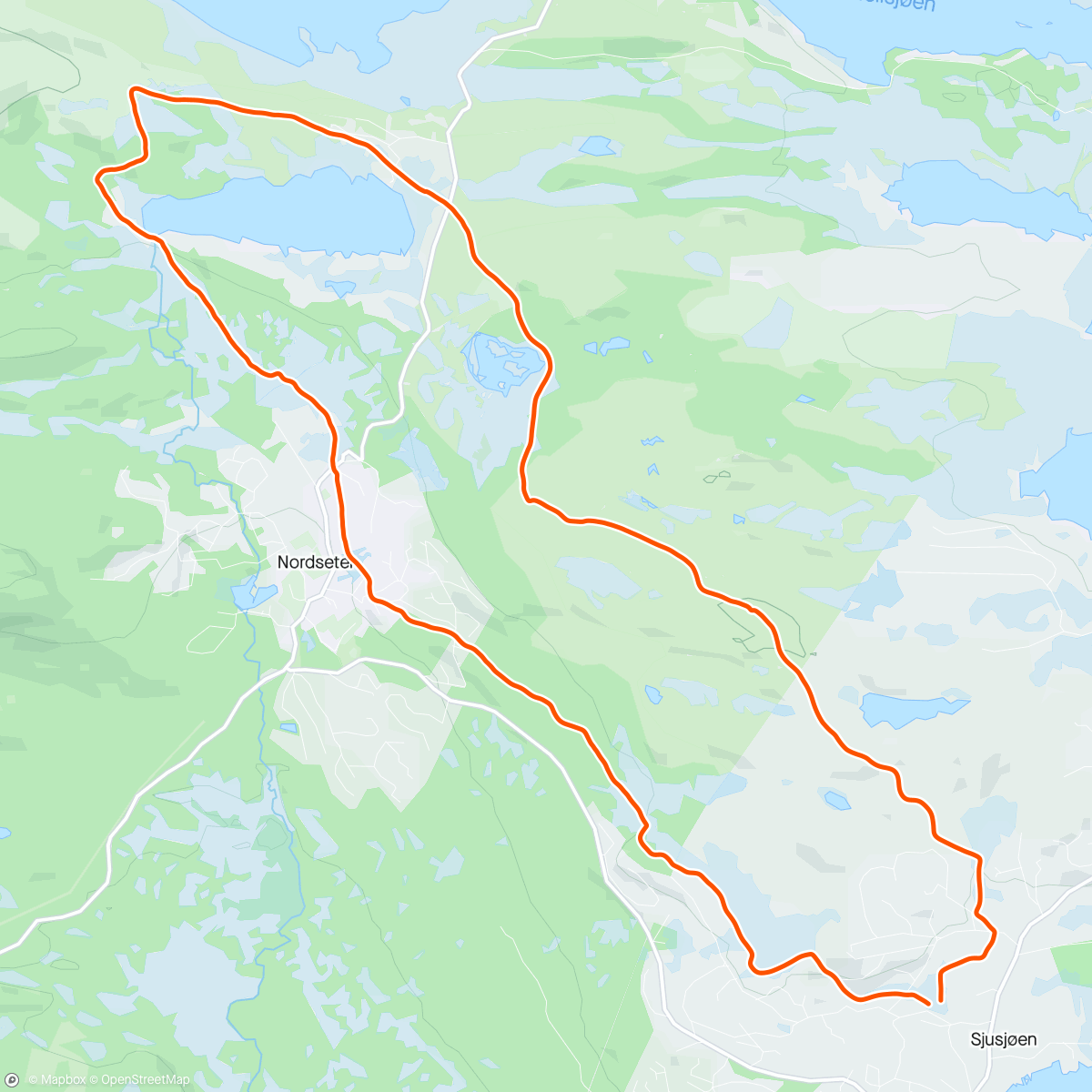 Map of the activity, Skøyting rundt Nevelvatnet