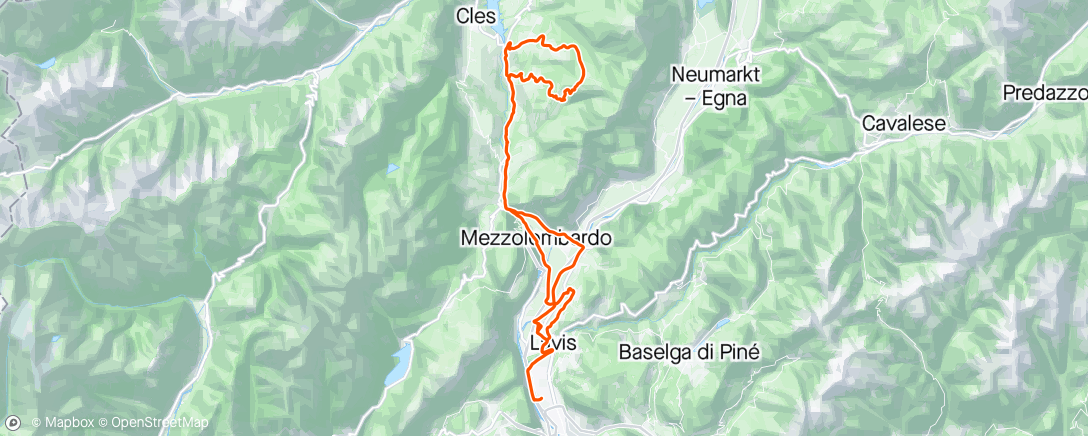 Map of the activity, P.sso Predaia da Taio - Sorni nel finale