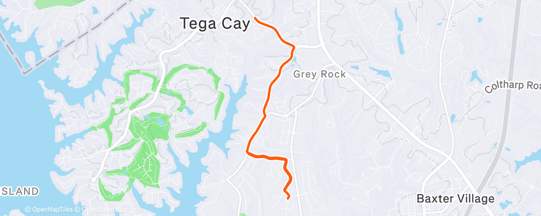 Map of the activity, Afternoon Run