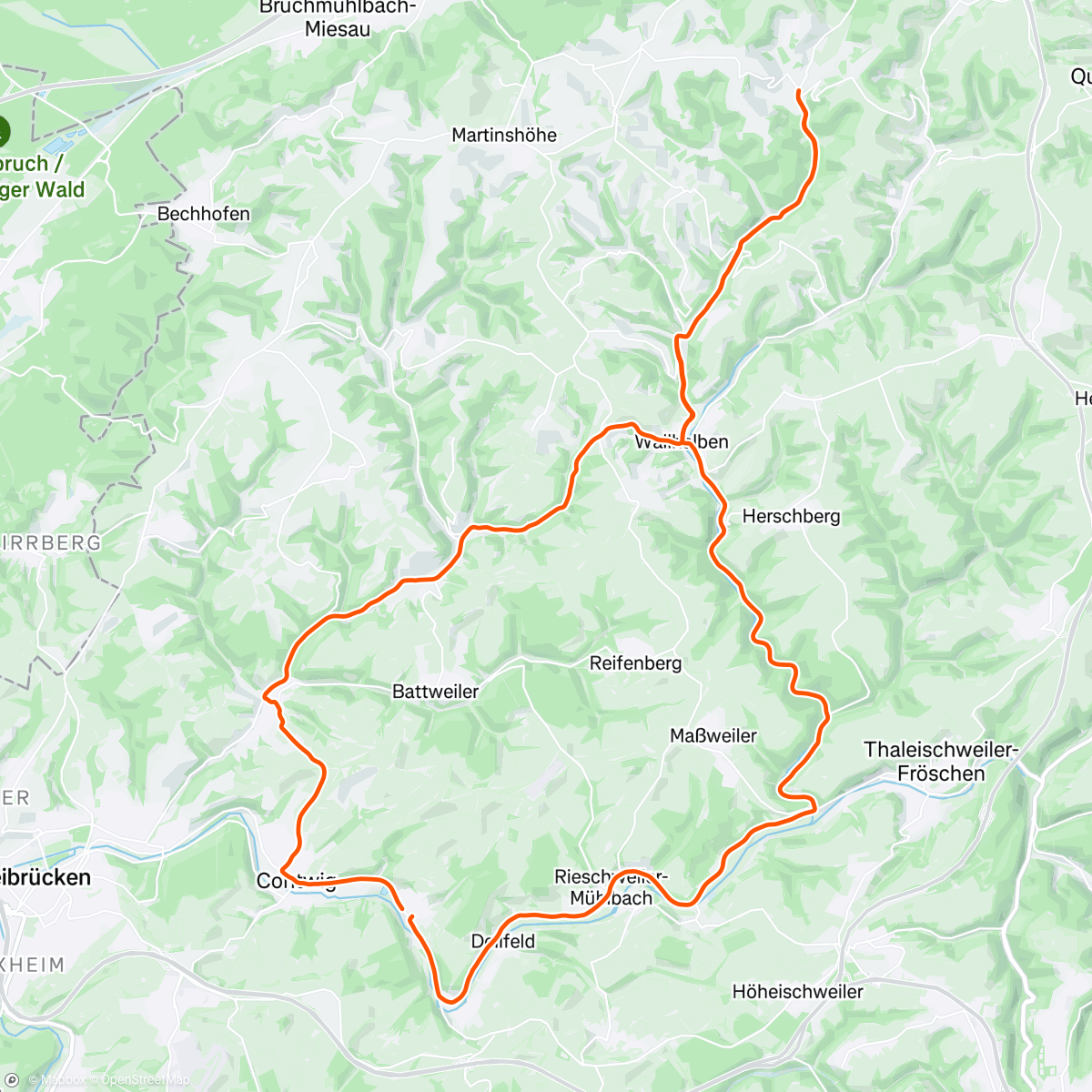 Map of the activity, Lieblingssträßchen in der Südwestpfalz