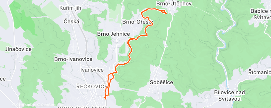 Map of the activity, Afternoon Run