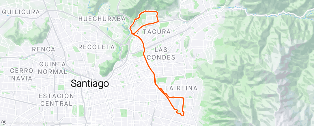 Map of the activity, Vuelta en bicicleta para grava a la tarde