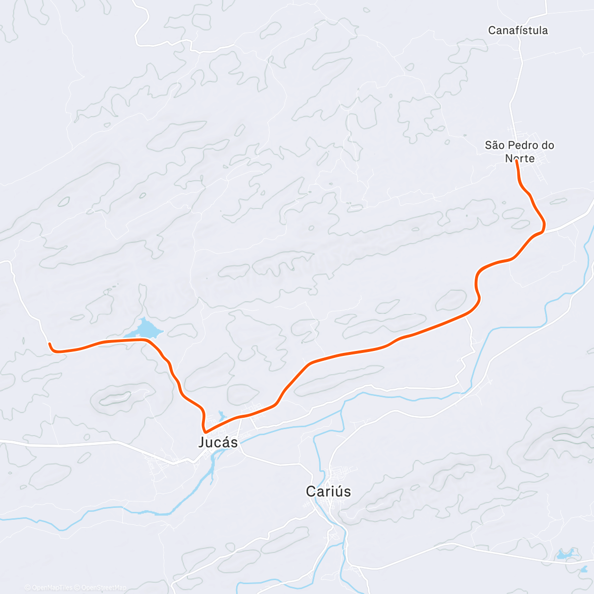 Map of the activity, Afternoon Ride