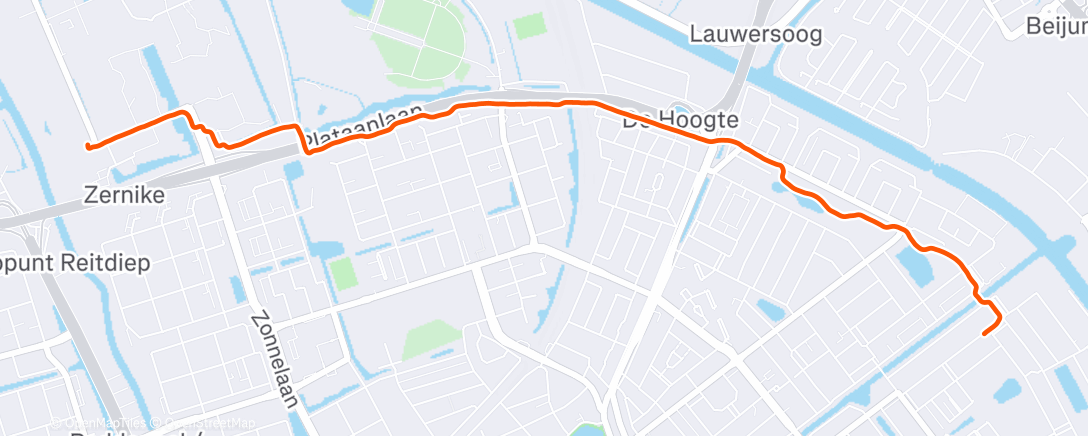 Map of the activity, Evening Run