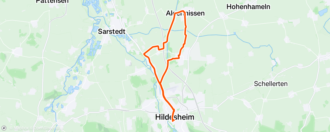 Map of the activity, Mittagsradfahrt