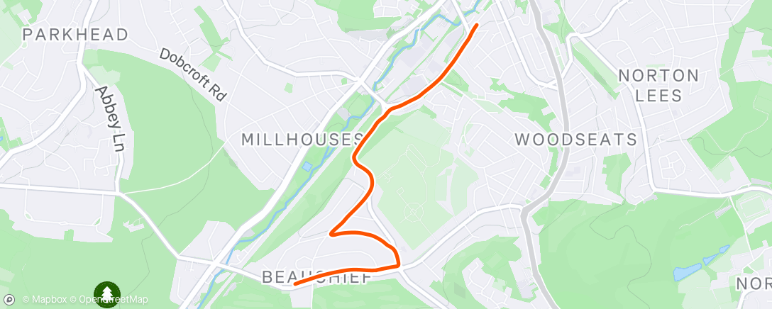 Map of the activity, Afternoon Run