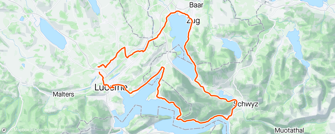 Map of the activity, Zugersee Rigirunde