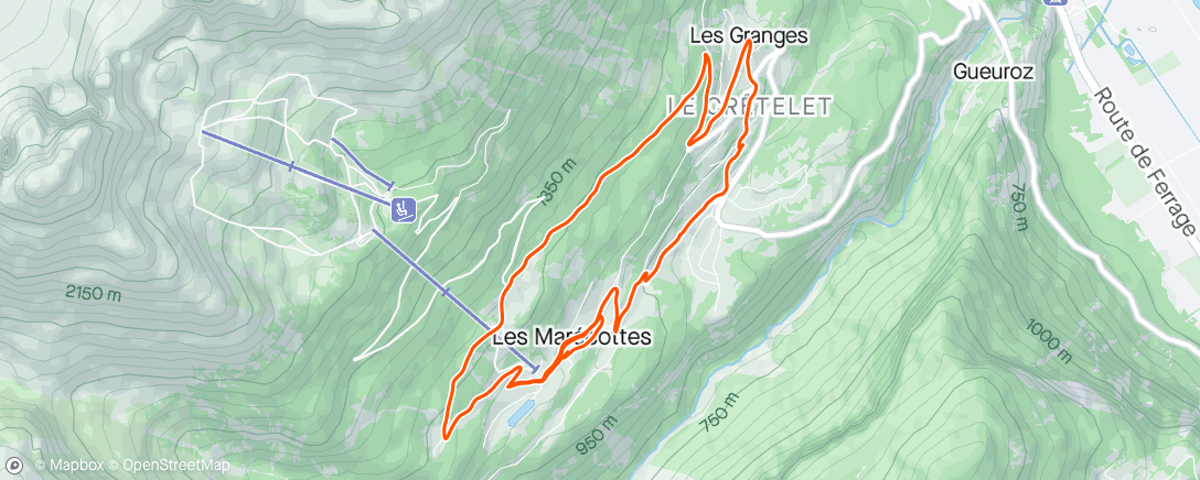 Mapa da atividade, Night Trail Run