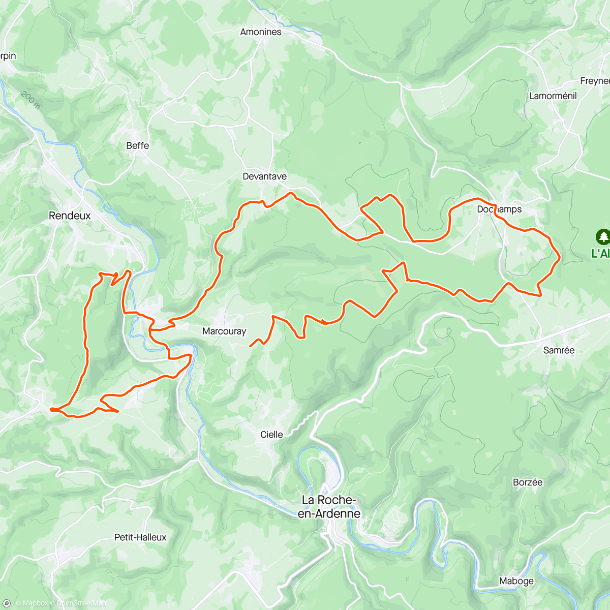 Map of the activity, Berenweekend : stage 2