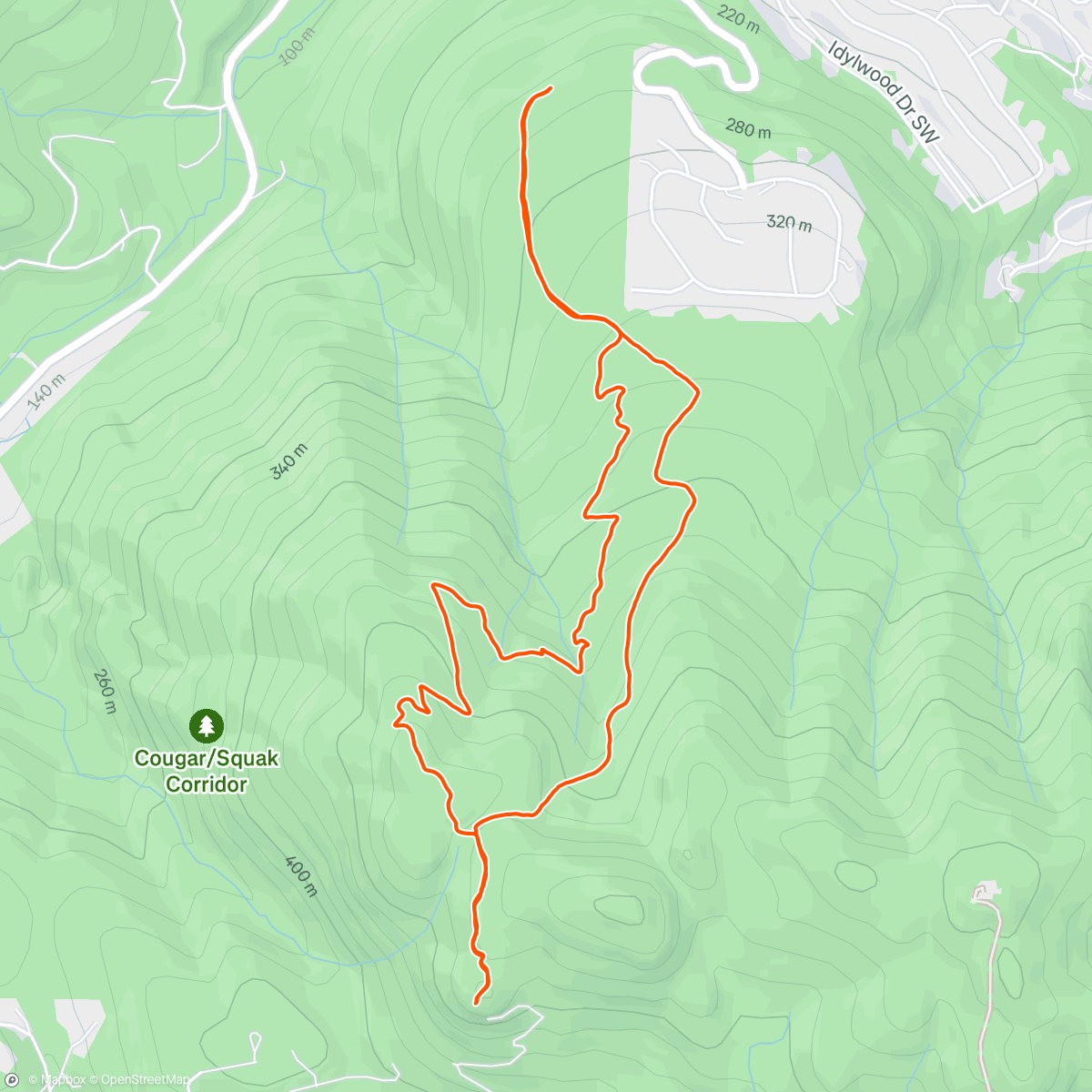 Map of the activity, salmonberry cruise with ely and loo